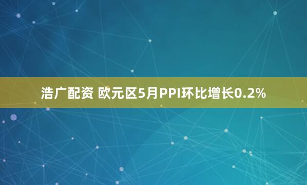 浩广配资 欧元区5月PPI环比增长0.2%
